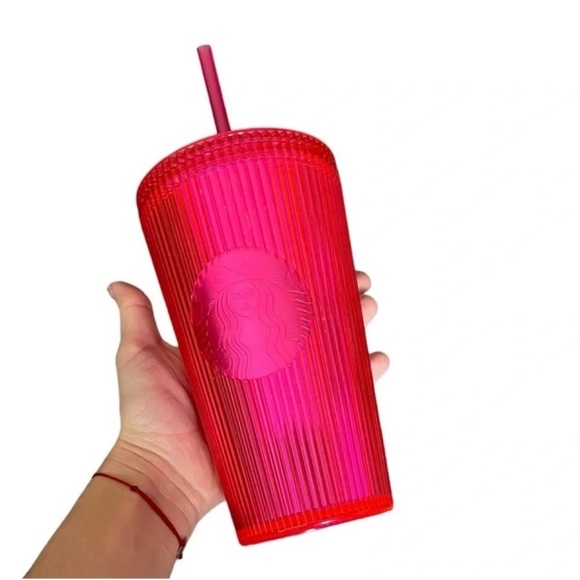 STARBUCKS Summer 2023 Dragonfruit
Neon Pink Stripe Cold Cup Tumbler - Picture 4 of 7